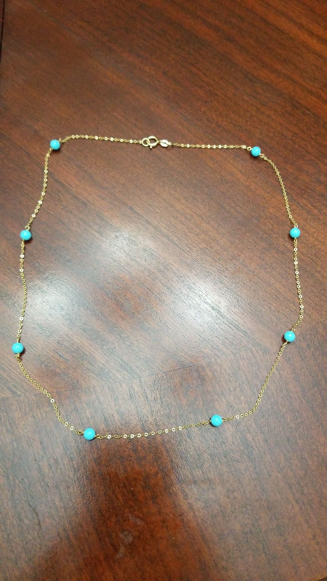 16" 14k necklace with turquoise beads