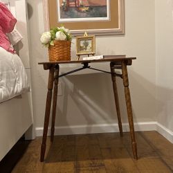 Antique Collapsing Wood End/Side Table…Hand Made