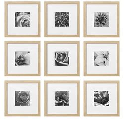 NEW - 10x10 Picture Frames Set of 9, Beige
