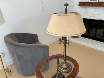 VINTAGE Stiffel multi-light candelabra table lamp with shade