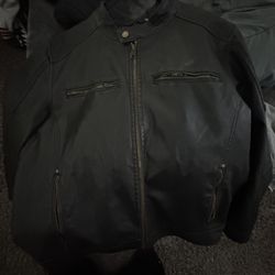 black leather biker jacket 
