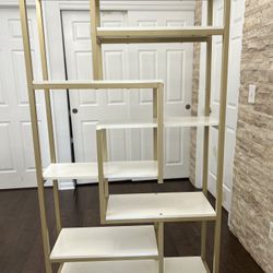 Gold And White Bookshelf