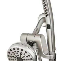 12-spray 5 in. High PressureDual Shower Head and Handheld Shower Head in Brushed Nickel