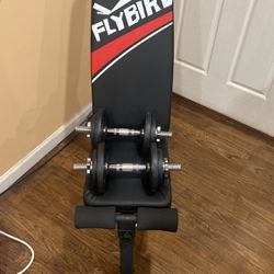 Adjustable Gym Bench WITH 20 LB Dumbbells