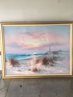 Art Canvas Hand Painted Wood Framed