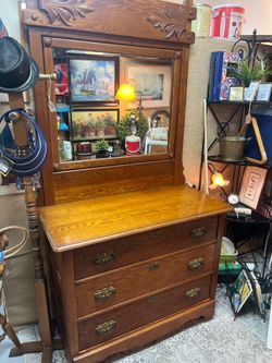 Chest of drawers and mirror