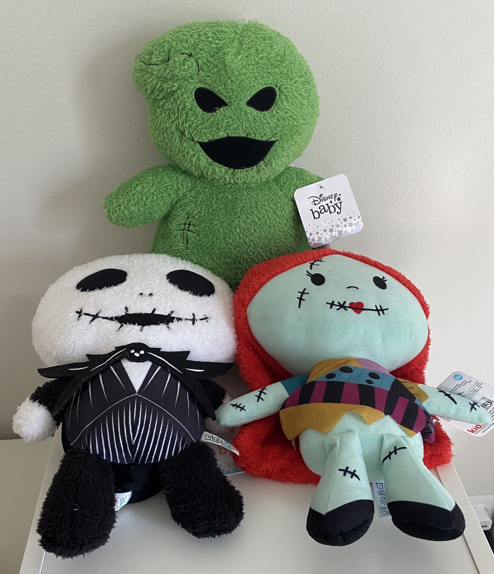 Disney Cuteeze Nightmare Before Christmas 12" Plush Set Jack/Sally/Oogie New