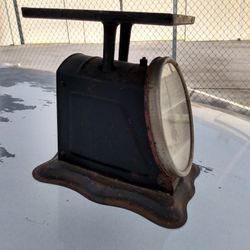 Antique Kitchen Scale With A Glass Front