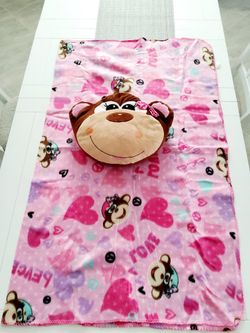 Girls travel pillow and blanket