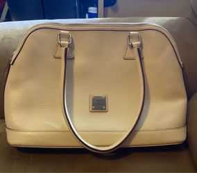 Dooney & Bourke Cream Leather Dome Satchel