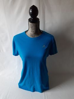 Adidas women's blue short sleeve athletic top size L