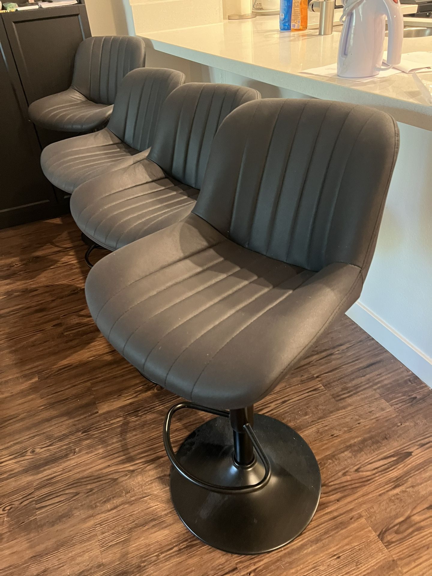Bar Stools Set Of 4 - Black Cloth