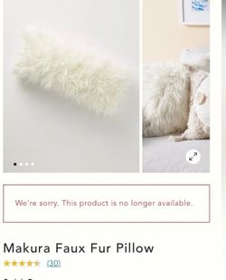 Anthropologie Makura Faux Fur Lumbar Pillow Cover 14” x 36”