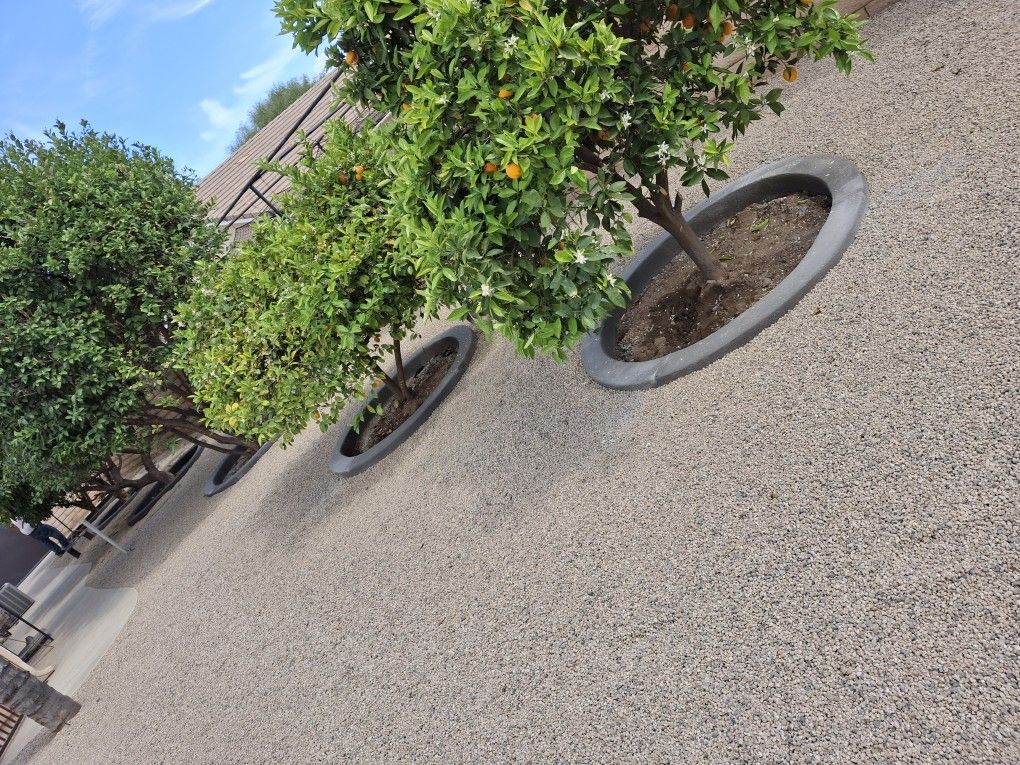 Gravel and concrete