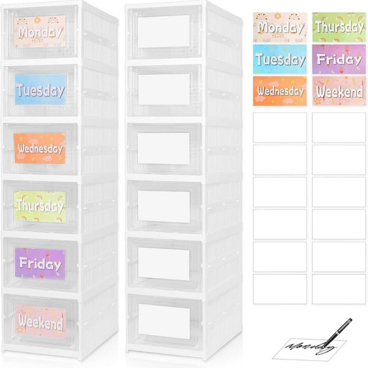 6-Shelf Weekly Clothes Organizer – Closet System (Foldable)