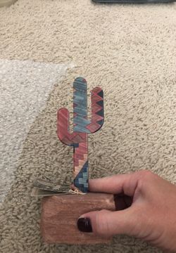 Saguaro cactus with tags