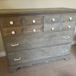 Solid Wood Dresser, Grey Stain 