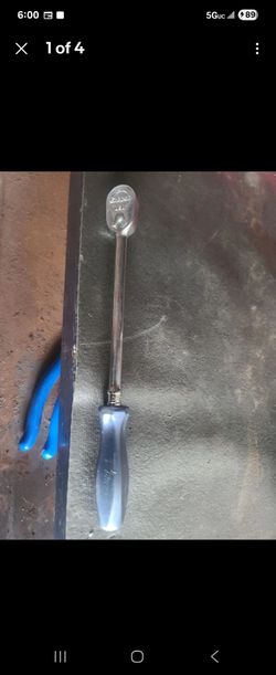 Snap-on Tools POWER BLUE 1/4" Drive Hard Grip Long Fixed Ratchet THLLD72
