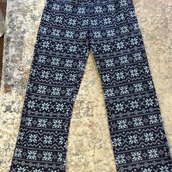 Croft & Barrow Women’s Size Small Blue Fleece Nordic Pattern Pajama Pants