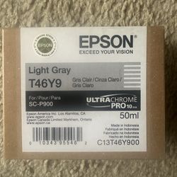 Epson UltraChrome Pro10 Ink Light Gray T46Y9.  50ml ink cartridge for SC-P900 printer.