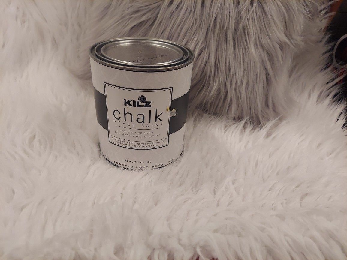 Never Opened, Kilz Chalk Paint in Toasted Poppyseed