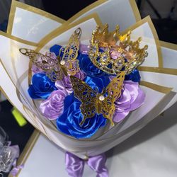 Purple and blue eternal bouquet 