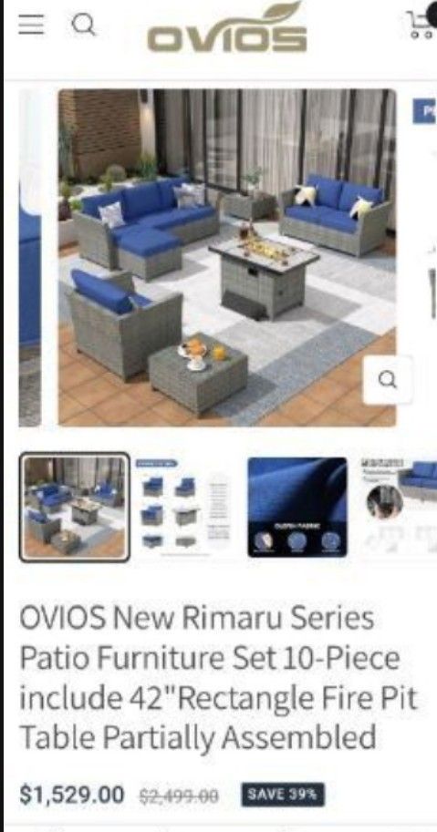 Brand New Patio Furniture Set Patio Outdoor Sofa Set Deep Seating Cushions Full Size Patio Furniture Brand New Fire Pit Propane 🆕🚎🚚🚛🆕