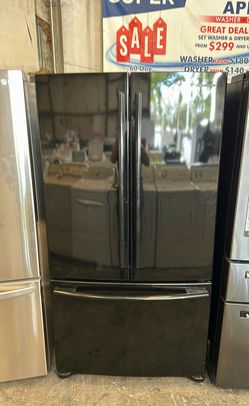 Samsung 3-Door Refrigerator (French Door Fridge) Black - Adjustable Shelves, Ice Maker