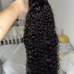 Deep wave 24 inches transparent  200%density 13x4 Hd lace front Human hair