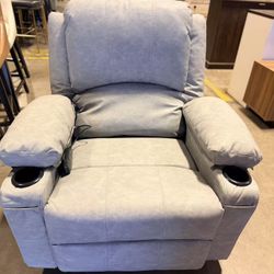 Leather Swivel Rocker Recliner Chair with Massage and Heat 