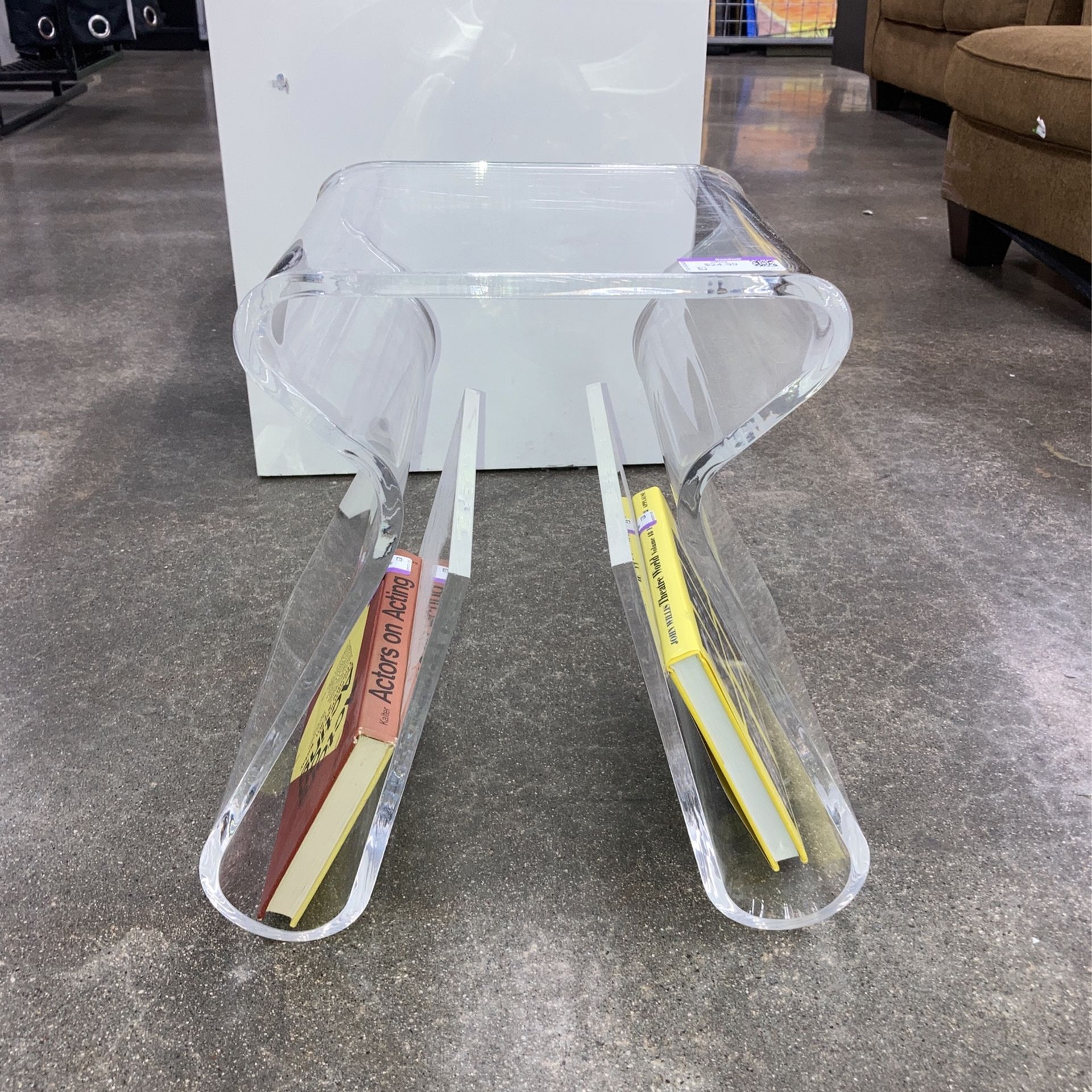 Transparent Baxton Studio Acrylic Clear End Tables W/ Magazine Rack Nook