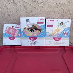 Justice 5ft Floating Island Pool Float, Pink, for Kids 6+, for