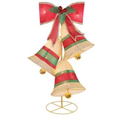 Lighted pop up holiday bells decoration