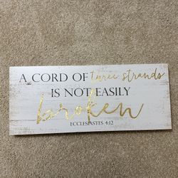 Ecclesiastes 4:12 Wedding Sign