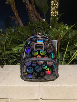 DISNEY PARKS LOUNGEFLY THE NIGHTMARE BEFORE CHRISTMAS JACK SKELLINGTON FACES MINI BACKPACK 
