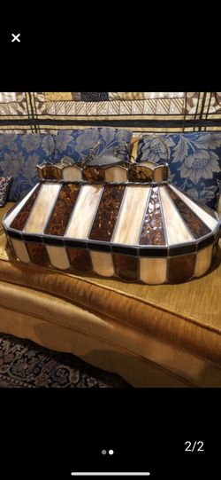 Stain Glass Pool Table Lamp Gorgeous! Perfect New !