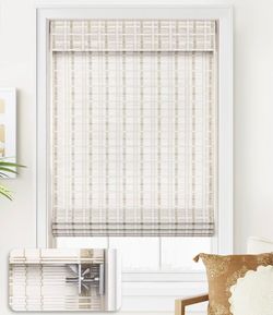 Roman Window Shade Neutral Striped Pattern