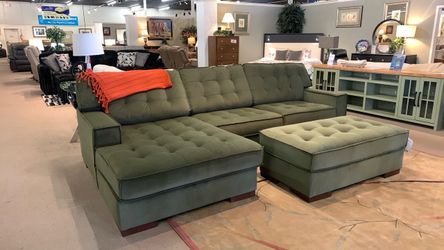Green Tufted Sectional Sofa