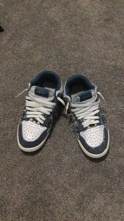 ONLY 150$ TODAY Amiri Blue And White Shoes Amiri Skel Denim Low-Top Sneakers Size 8