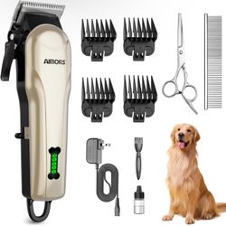 Dog Clippers, Professional Dog Grooming Kit, Low Noise Rechargeable Dog Clippers for Grooming, Cordless Electric Quiet Hair Grooming Clippers for Dogs