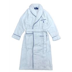 Polo Ralph Lauren Women's Essentials Cotton Robe In White Cloud S/M Size