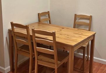 IKEA Wood Table and Chairs (Qty 4)
