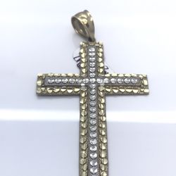 Gold Cross Two Tone 10K New