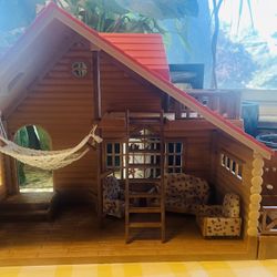 Calico Critters Lakeside Lodge with living room set