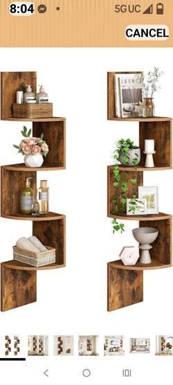 2 floating corner shelves