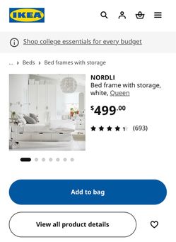 Moving Sale – IKEA Nordli Bed Frame with Storage Drawers (Queen)