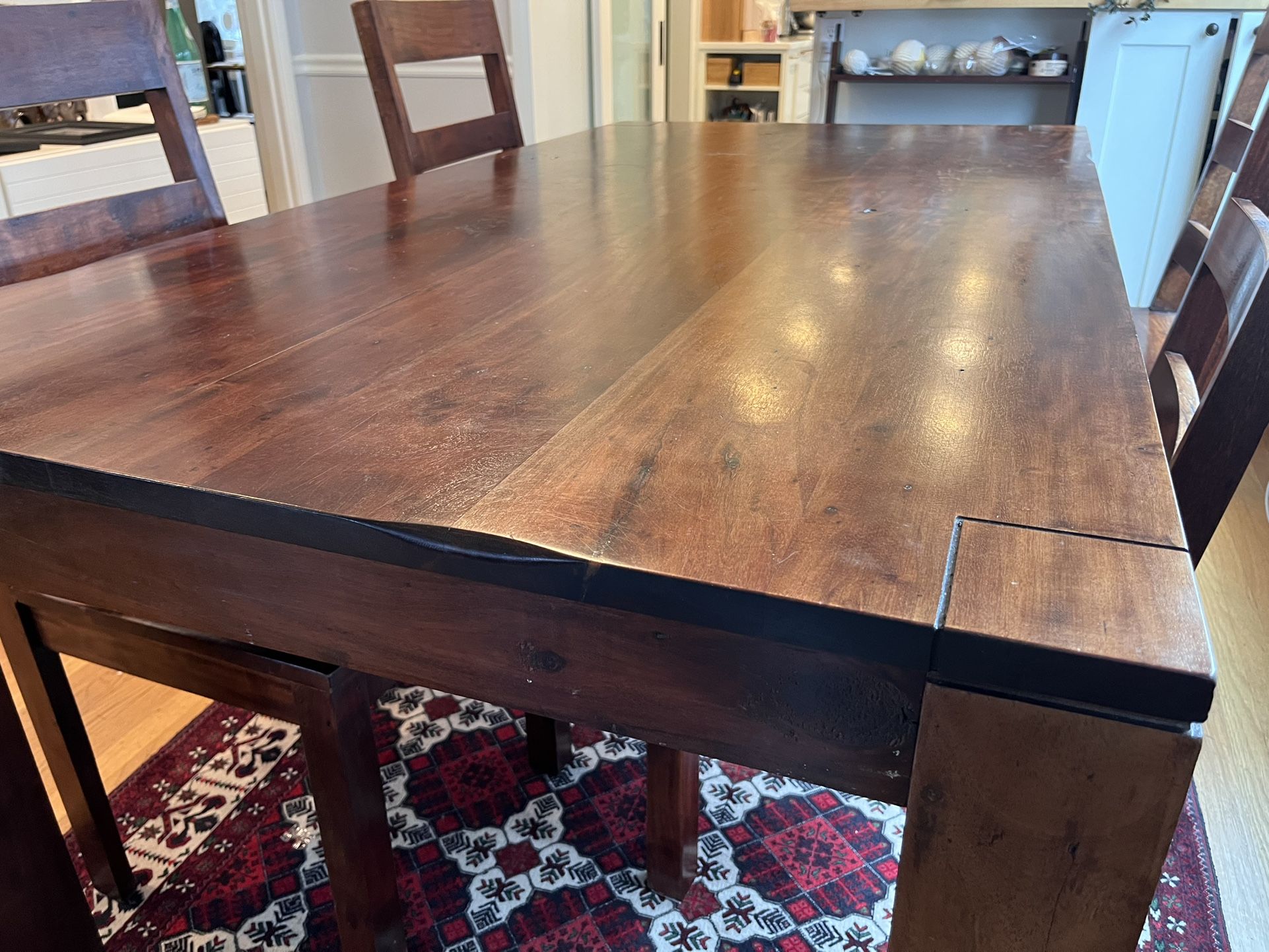 World Market Napa solid wood dining set with 4 chairs + matching coffee table