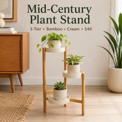 Mid-century 3 tier plant stand