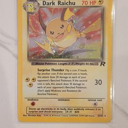 Pokémon TCG Card Dark Raichu Team Rocket 83/82 Holo Unlimited Secret Rare - LP 