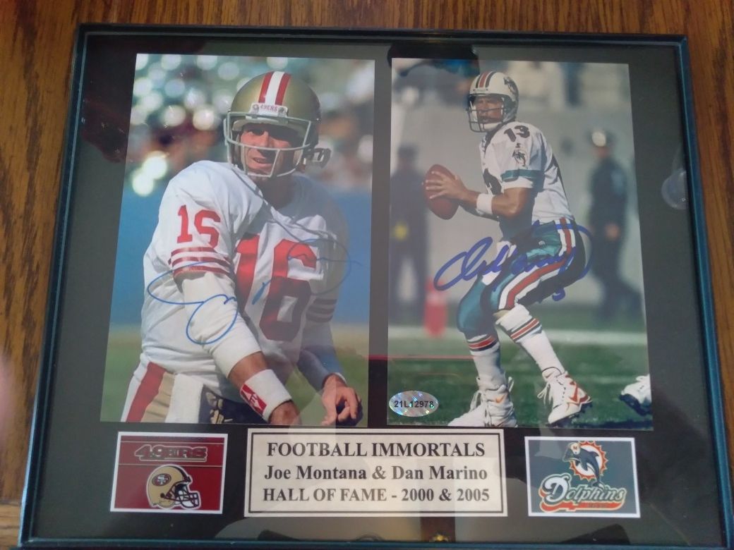 Joe Montana And Dan Marino Autographed Picture With COA